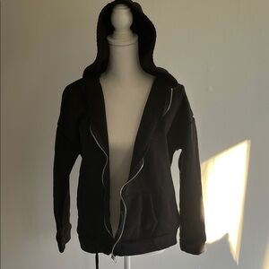 Women's Black Zip-Up Hoodie Jacket
